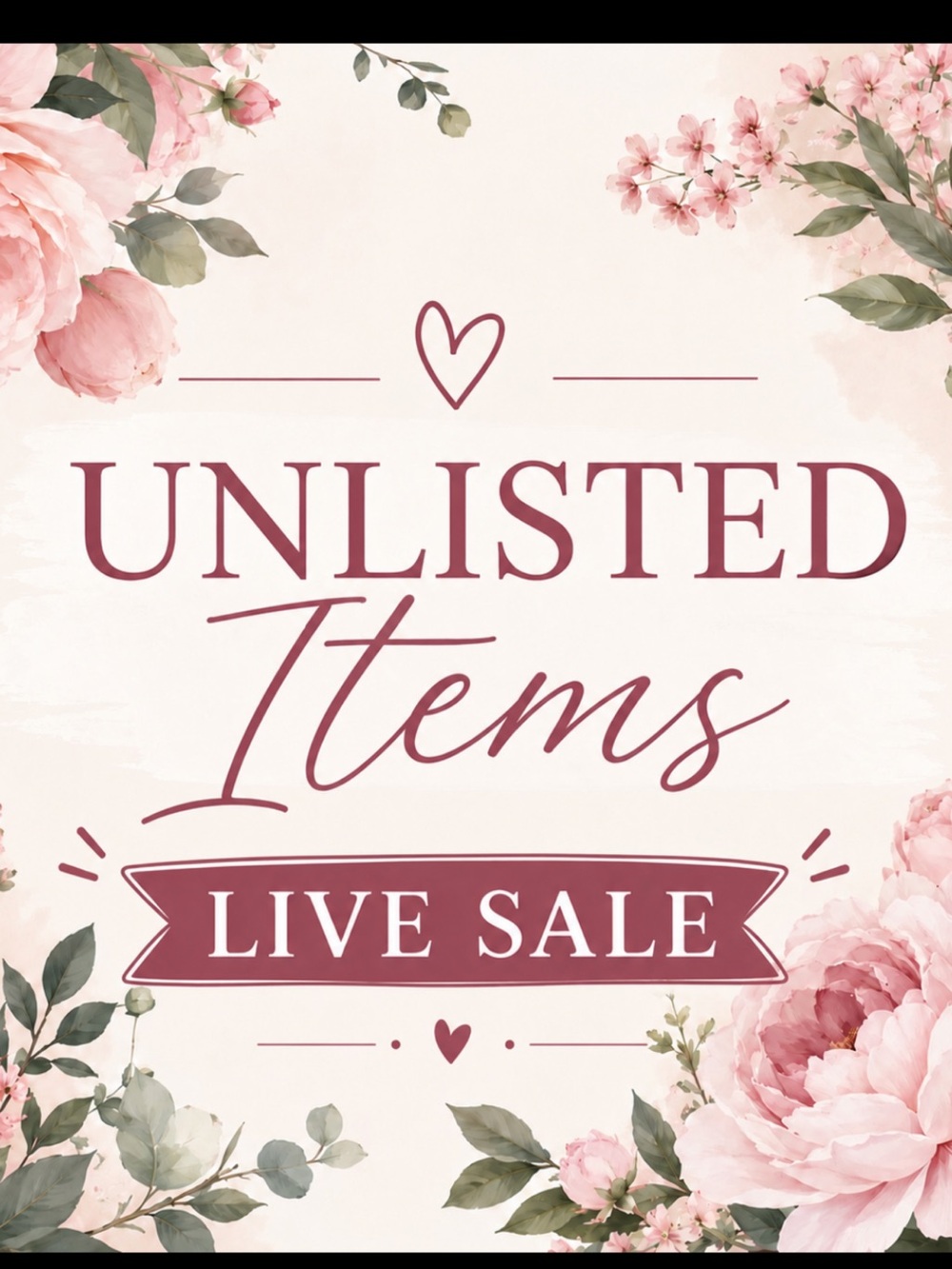 Source Unknown Pink Floral "Unlisted Items Live Sale" Graphic Top